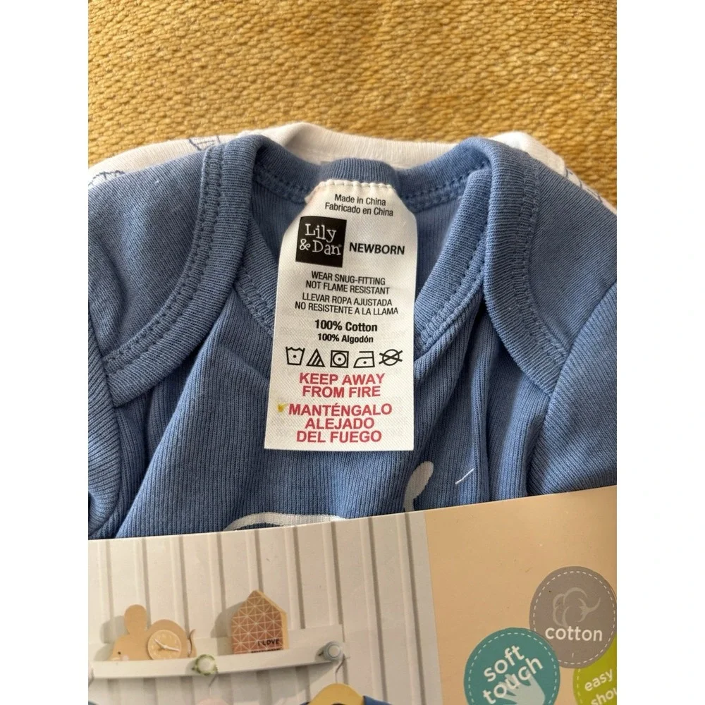 Baby Bodysuit Lily & Dan Unisex Baby Newborn 3-Pack Long Sleeve Cotton Knit